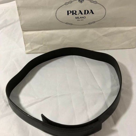 Prada Women’s Belt Medium Brown Leather 32/80 - Picture 5 of 11